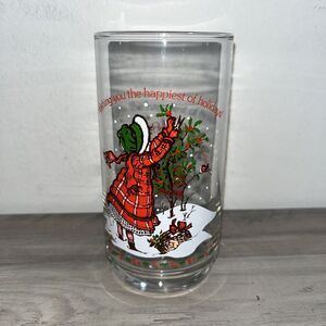 HOLLY HOBBIE 1 Glass Cup CHRISTMAS COCA‎ COLA/American Greetings Vintage